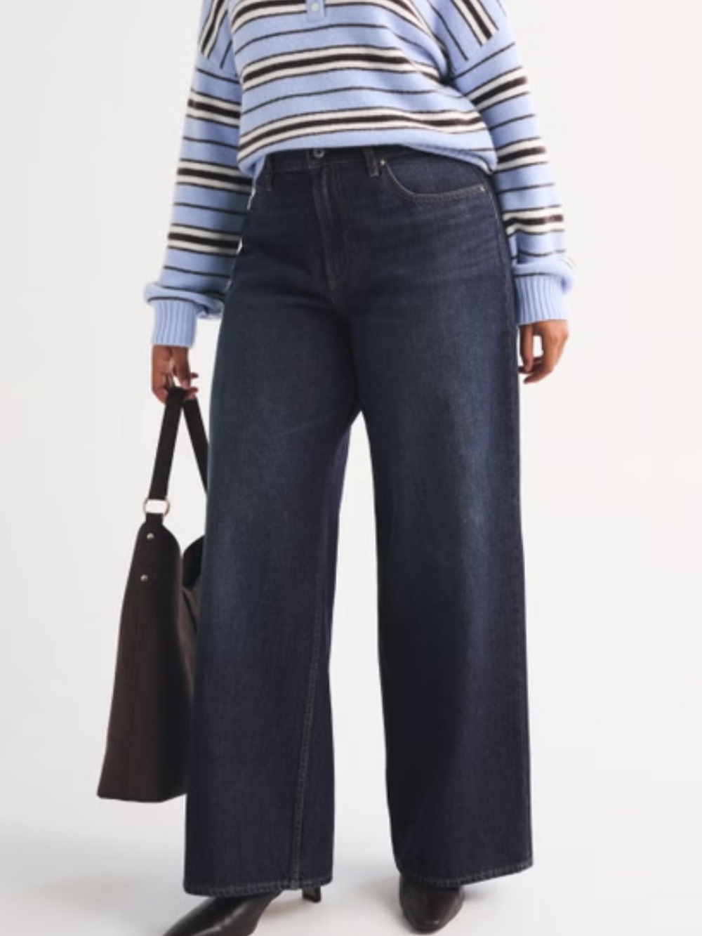Abercrombie & Fitch Curve Love High Rise Wide Leg Jean